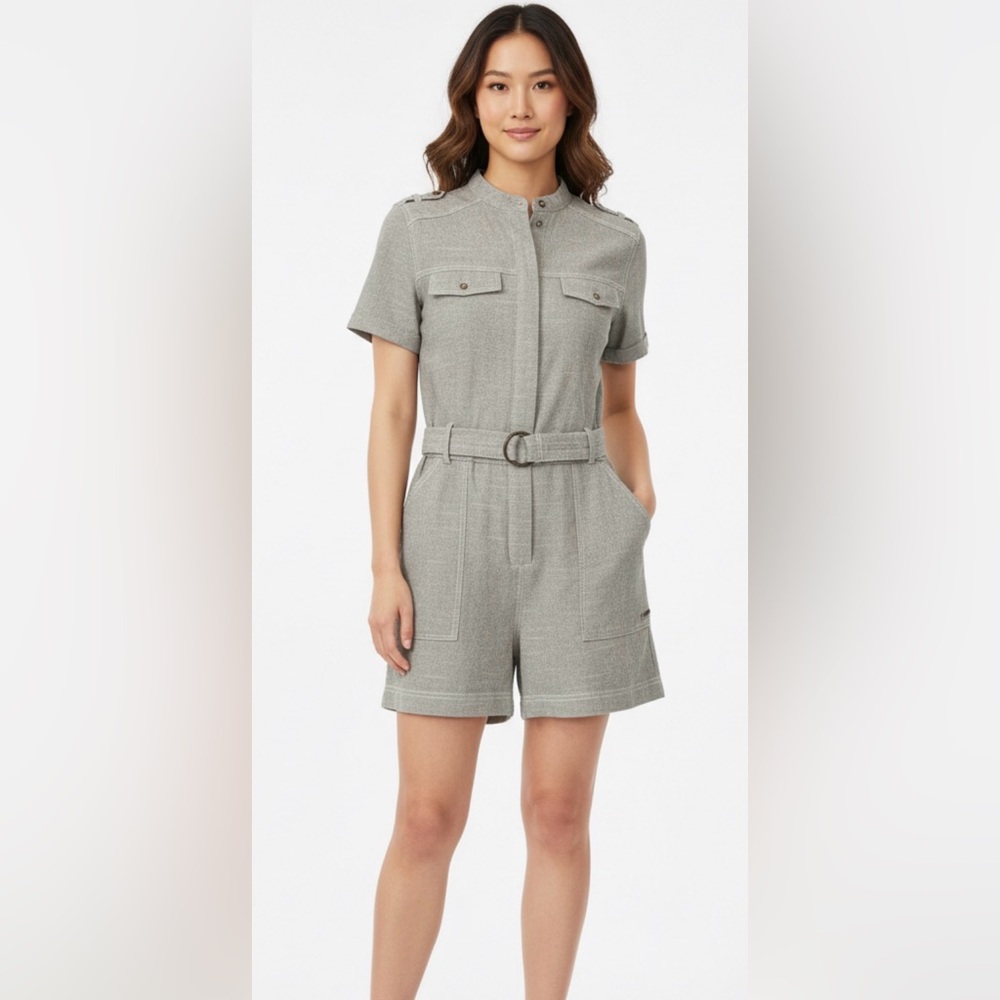 Pepe Jeans Women's Olive Green Belted Romper, Size M, Like New
